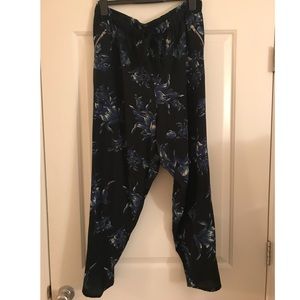 Floral Joggers with Side Zips